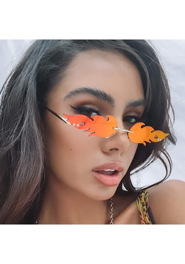 Unisex Yetişkin Moda Güneş Gözlüğü 3 Parça Çerçevesiz Aynalı Camlar B Çok Renkli