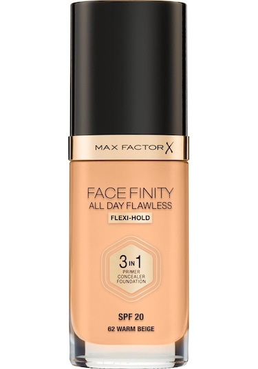 Max Factor SPF20 Facefinity 3 In 1 All Day Flawless Fondöten 62 Warm Beige
