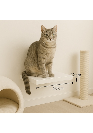 1 Adet Uçan Raf Gizli Monte Edilebilir Beyaz