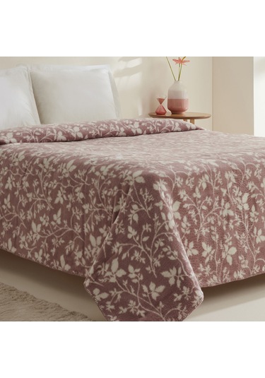 Karaca Home Cinta Çift Kişilik Akrilik Battaniye Mürdüm Mürdüm