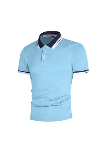 Koyu Gri Yaz Erkek Dikişli Kontrast Renkli Tişört Erkek Spor Moda Kısa Kollu Rahat Kırmızı Ve Siyah Polo Gömlek Koyu Gri