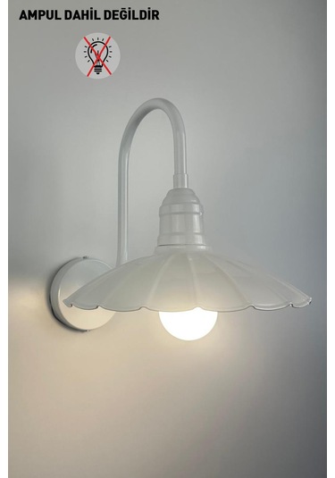 Vonka Beyaz Metal Aplik Mutfak İç Mekan Salon Cafe Ofis Pastane Modern Dekoratif Aplikleri Beyaz