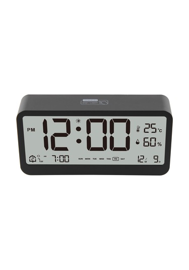 8001-en Çok Fonksiyonlu Dijital Saat Led Parlaklığı Siyah