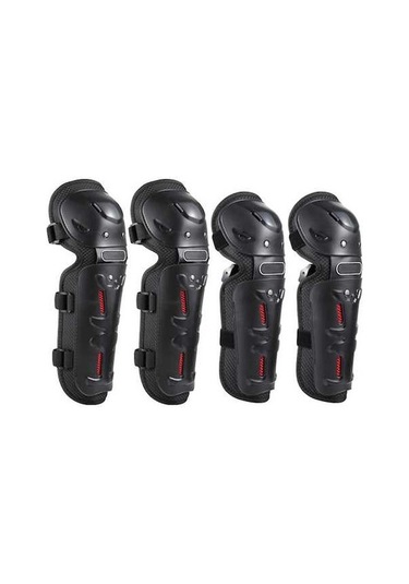 Didadodo Koruyucu Motosiklet Dirseklikleri Ve Dizlikleri Set Siyah 4 Parça, Güçlü Korumayla Siyah