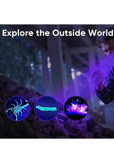 Mso Profesyonel 50watt Uv 365nm Değerli Taş Type-c Led Fener Siyah