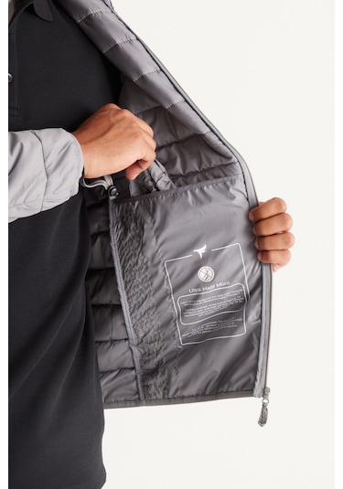 Ac&Co / Altınyıldız Classics Standart Fit Normal Kesim Dik Yaka Erkek Mont Gri