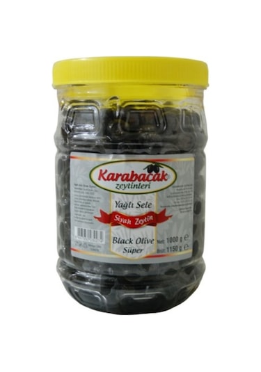 Karabacak Süper Yağlı Sele Siyah Zeytin Pet 1 KG