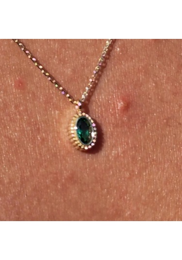 0,50Ct Zümrüt(Yeşim Taşı)Sade Minimal Tasarım 925 Ayar Gümüş Doğa-Sarı