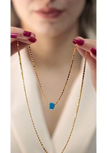 Diamine 14 Ayar Altın Halep Pullu Zincir Kolye