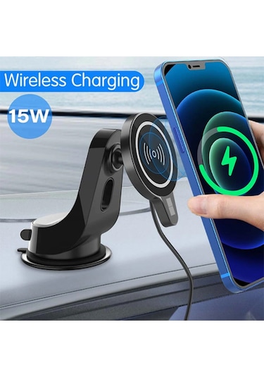 Ally Magsafe Iphone 12 Serisi 15W Kablosuz Hızlı Şarj Cihazı Ve-Siyah