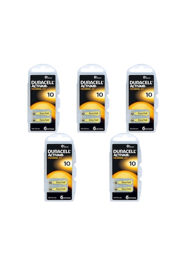 Duracell 10 Numara Işitme Cihazı Pili 5 Paket 30 Adet Kulaklık