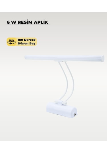 6w Beyaz Flüt Aplik 3200k Sarı Işık Beyaz