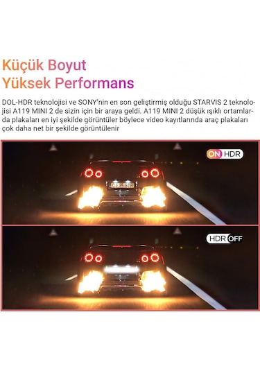 Viofo A119 Mini-2 Hdr 2k 60fps 5ghz Wifi Ve Gps'li Araç Kamerası