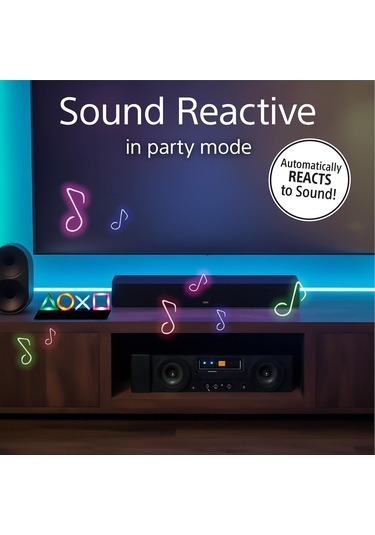 Leezsing Xo Oyun Simge Stili Ambiyans Lambası - Usb Şarjlı, 3 Aydınlatma Modu, Renkli Gradyan Ve Müzik Etkileşimi İle Odanı Parlatın Siyah, Logo Yok Siyah