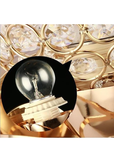 Suntek Kristal Duvar Işıkları Başucu Koridor Lambası Aplik Altın 2 Altın