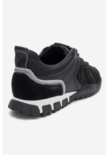 Fıera Siyah Hakiki Deri Fileli Kadın Günlük Sneaker Siyah