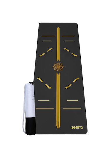 Seeka Yoga Pro Serisi Flow Yoga Mat - Siyah Sarı/Turuncu Çok Renkli