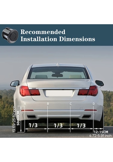 Chuangyinshop Golden Sp4 Araç Geri Vites Sensörleri 4 Park Sensörü Ekran Göstergeli Ses Uyarılı 8 Renk