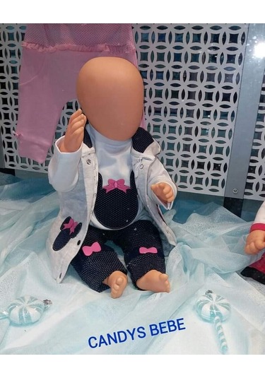 Candys Bebe Kız Alt Üst Takım Beyaz - Pembe