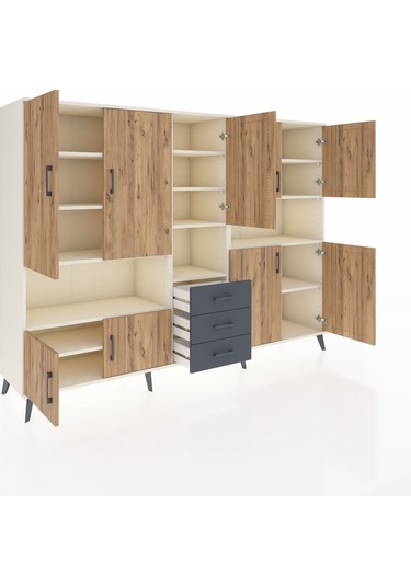 Hyperion Dolap 13 Raflı 3 Çekmeceli 9 Kapaklı 220x44x163 Aytaşı-ç Aytaşı-çam/antrasit