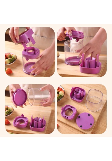 Homyl Meyve Dilimleme Seti Mutfak Aracı Kesici Domates Ananas Kırmızı