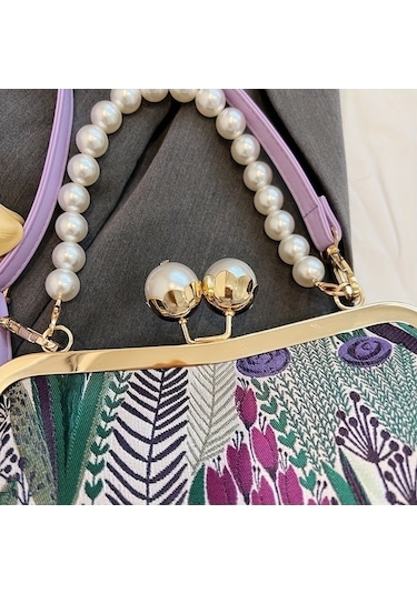 Trendooze Zarif Çiçekli Çapraz Çanta Yeşil Moda Harekete Geçirin Yeşil