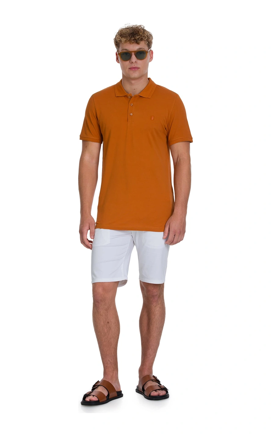 Hatemoğlu Kahverengi Regular Fit 100% Pamuklu Polo Yaka Tişört 35225 1062186