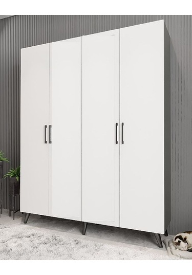 Duke 4 Kapaklı Ayakkabılık Füme Beyaz 160 Cm M2