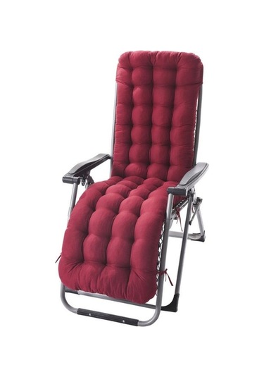 Jms Şarap Kırmızısı Uzun Recliner Sandalye Minderi Koltuk Minderi Bahçe Şezlong Mat 125 48 8cm Kırmızı