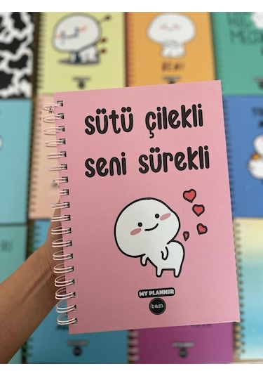 Sütü Çilekli Seni Sürekli Konuşan Ajanda-akademik Ajanda Planlayıcı Pembe