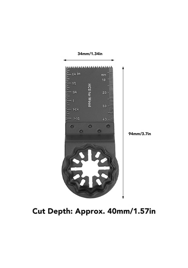 Yifomall 10'lu Çok Amaçlı Titreşimli Testere Bıçağı Seti - 34/40mm Kesme Derinliği, Starlock Uyumlu