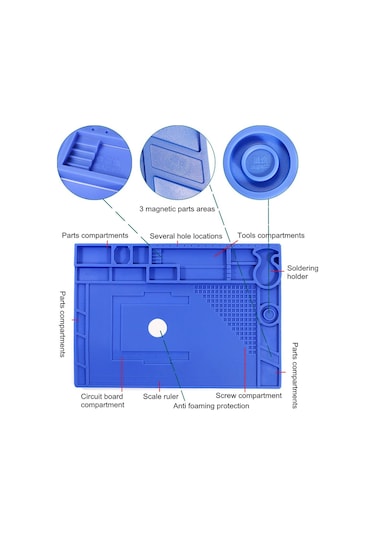 Lehimleme Matı Ph One Tamir Masası Pedi Bakım İstasyonu Manyetik Isı Aleti