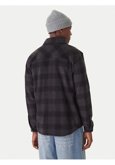 Quıksılver Berıng Straıt Check Shırt Anthracite - Pattern 1 Erkek Polar Ceket Eqypf03075-6454 Siyah Melanj
