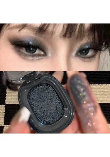 Metalik Dumanlı Tek Renkli Göz Farı Paleti Glitter Punk Siyah Göz Farı Paleti 01 01