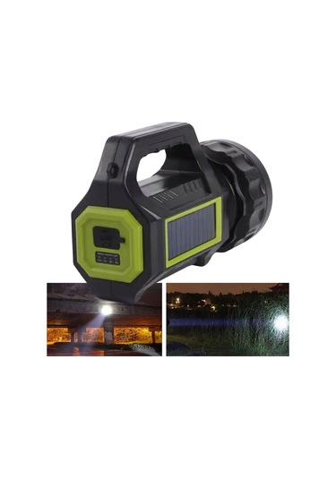 Buffer Şarjlı Led El Feneri 10w Taşınabilir Acil Durum Lambası Usb Şarjlı & Yan Cob Işıklı Çok Renkli