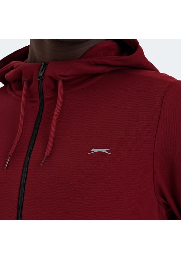 Slazenger RICH Erkek Fermuarlı Kapüşonlu Cepli Bordo Eşofman Takımı