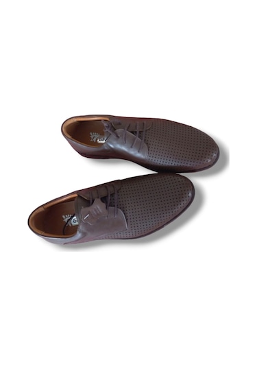 Growish Gr0205 Hakiki Deri Delikli Bağcıklı Poli Taban Comfort Erkek Ayakkabı Kahverengi