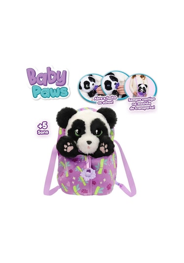 Baby Paws Sesli Panda Peluş 20 Cm Çok Renkli