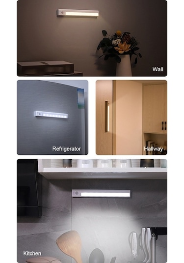 Pazly Mutfak Led Dolap Işığı Hareket Sensörlü 3000-6500k Sıcak Beyaz Beyaz Beyaz