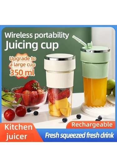 Fastbuy Sinuoshop Usb Şarjlı 350 Ml Beyaz Kablosuz Manuel Portatif Meyve Sıkacı Bpa Free Beyaz Beyaz