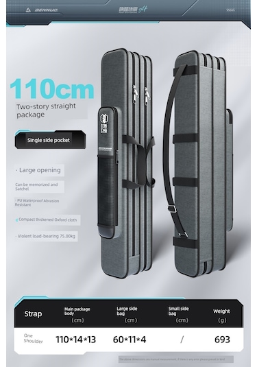 Çift Katmanlı Düz Olta Kamışı Çantası 110cm Kalınlaştırılmış Um51591-26 Yurt Dışından