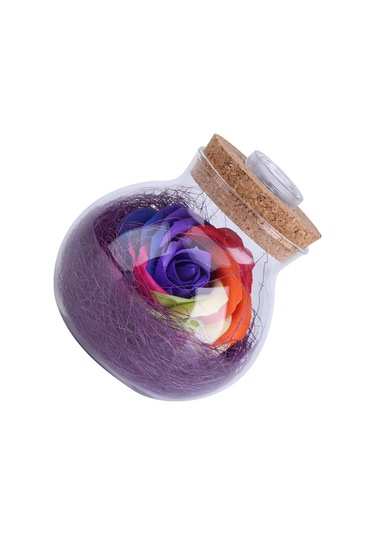 Xiyyadms Mor Rgb Led Işıklı Evrençi Gül Bardak, Uzaktan Kumandalı 13 Renkli Dekoratif Hediyelik Aşk Simgesi Mor