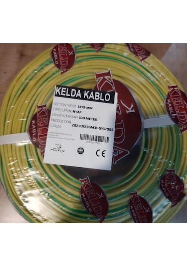 100 METRE 10 MM CCA NYAF ELEKTRİK KABLOSU - SARI