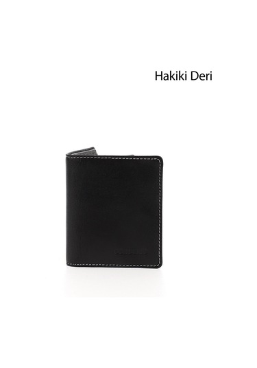 Gönderir Siyaha Antrasit Hakiki Deri Dikey Cüzdan Siyah - Antrasit