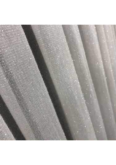 Perdefony Sakal Simli Düz Tül Perde 3 Farklı Renk