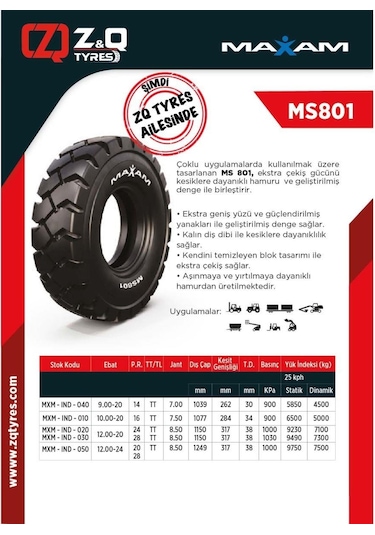 9.00-20 L4 14 Pr Kat Ms801 İş Makinesi Lastiği