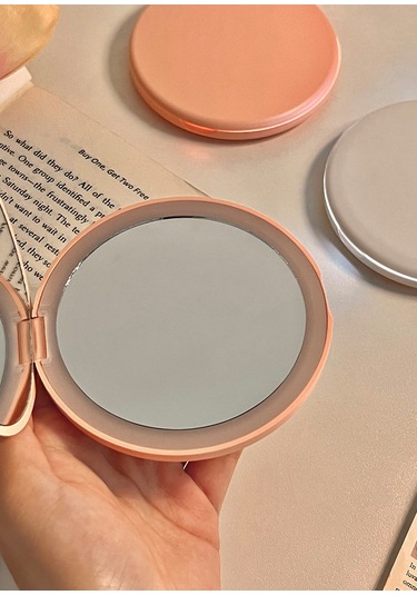 Aurora Makyaj Aynasıtanın Taşını Bilin Ki Kücük Ayna Lambaledli Makyaj Aynasıcebi Mini El Tipi Aydınlandır Katlan Yvaraylakna Pembe