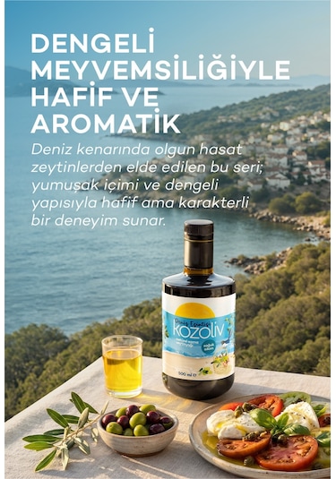 Kozoliv Yumuşak İçim Soğuk Sıkım Zeytinyağı 500 ML