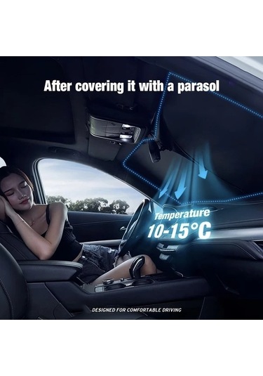 Pazly Toyota Corolla 2020-2024 İçin Katlanabilir Rüzgarlık Güneşlik, Güvenli Klipsli, Dayanıklı Polyester Uv Koruma Serinletici Araç İçi