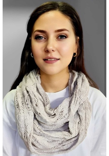 Tezzgelsin Kadın Çift Dolama Triko Örgü Boyunluk Taş